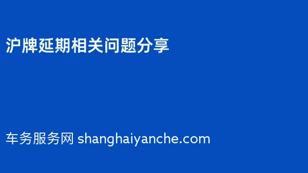 2024年沪牌延期相关问题分享